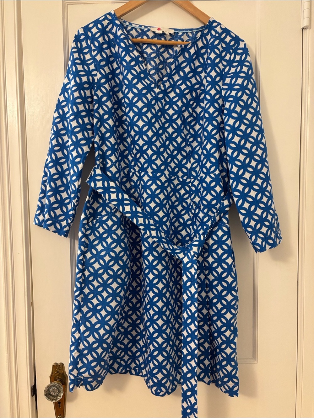 Boden Kelsey Linen Tunic, Bold Blue